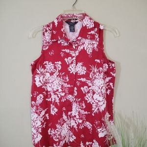 Van Heusen stretch red/white top
